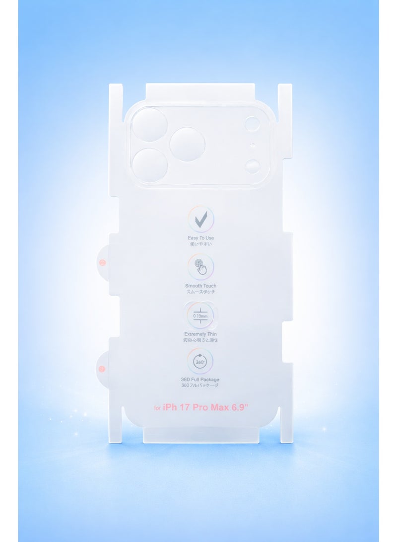 Back & Frame Protective Screen with Full Raised Camera Area Coverage for iPhone 17 Pro Max – High-Quality Protection Against Scratches and Scuffs with a Smooth Finish that Preserves the Phone’s Original Look - Image 4